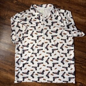 Obnoxious Golf 'The Gat' Americana Short Sleeve Polo Golf Shirt Men's XL